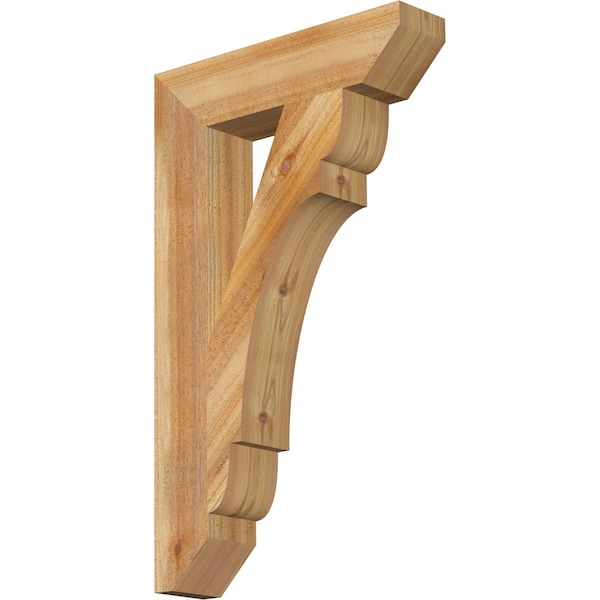 Ekena Millwork Olympic Slat Rough Sawn Bracket, Western Red Cedar, 4"W x 18"D x 30"H BKT04X18X30OLY06RWR - main